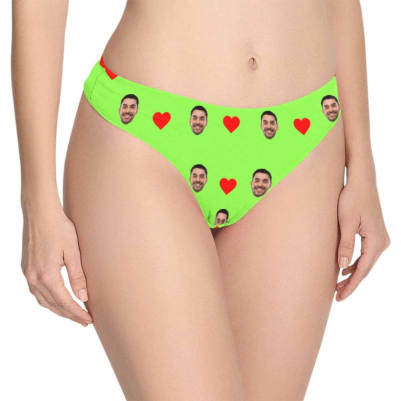 Custom Face Underwear Personalized Loving Heart Lingerie Women's Classic Thong Valentine's Day Gift For Her