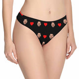 Custom Face Underwear Personalized Loving Heart Lingerie Women's Classic Thong Valentine's Day Gift For Her