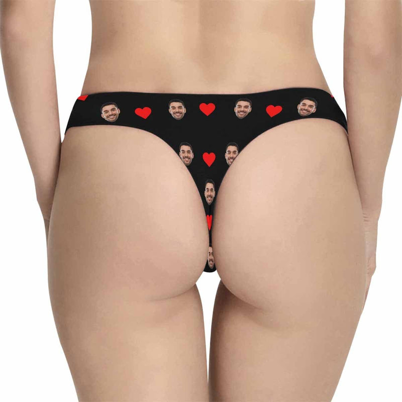 Custom Face Underwear Personalized Loving Heart Lingerie Women's Classic Thong Valentine's Day Gift For Her