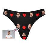 Custom Face Underwear Personalized Loving Heart Lingerie Women's Classic Thong Valentine's Day Gift For Her