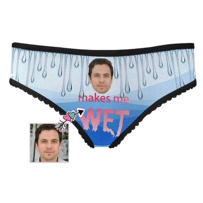 Custom Face Underwear Personalized Water Drop Ocean Women&