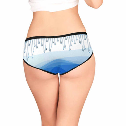 Custom Face Underwear Personalized Water Drop Ocean Women&