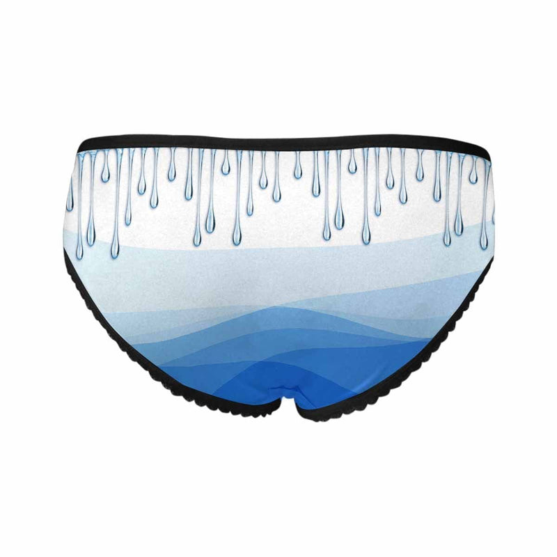 Custom Face Underwear Personalized Water Drop Ocean Women's All Over Print High-cut Briefs