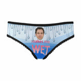 Custom Face Underwear Personalized Water Drop Ocean Women's All Over Print High-cut Briefs