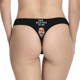 Custom Face Underwear Print This Belongs To Me Lingerie Personalized Women's Classic Thongs Gifts for Girlfriend & Wife