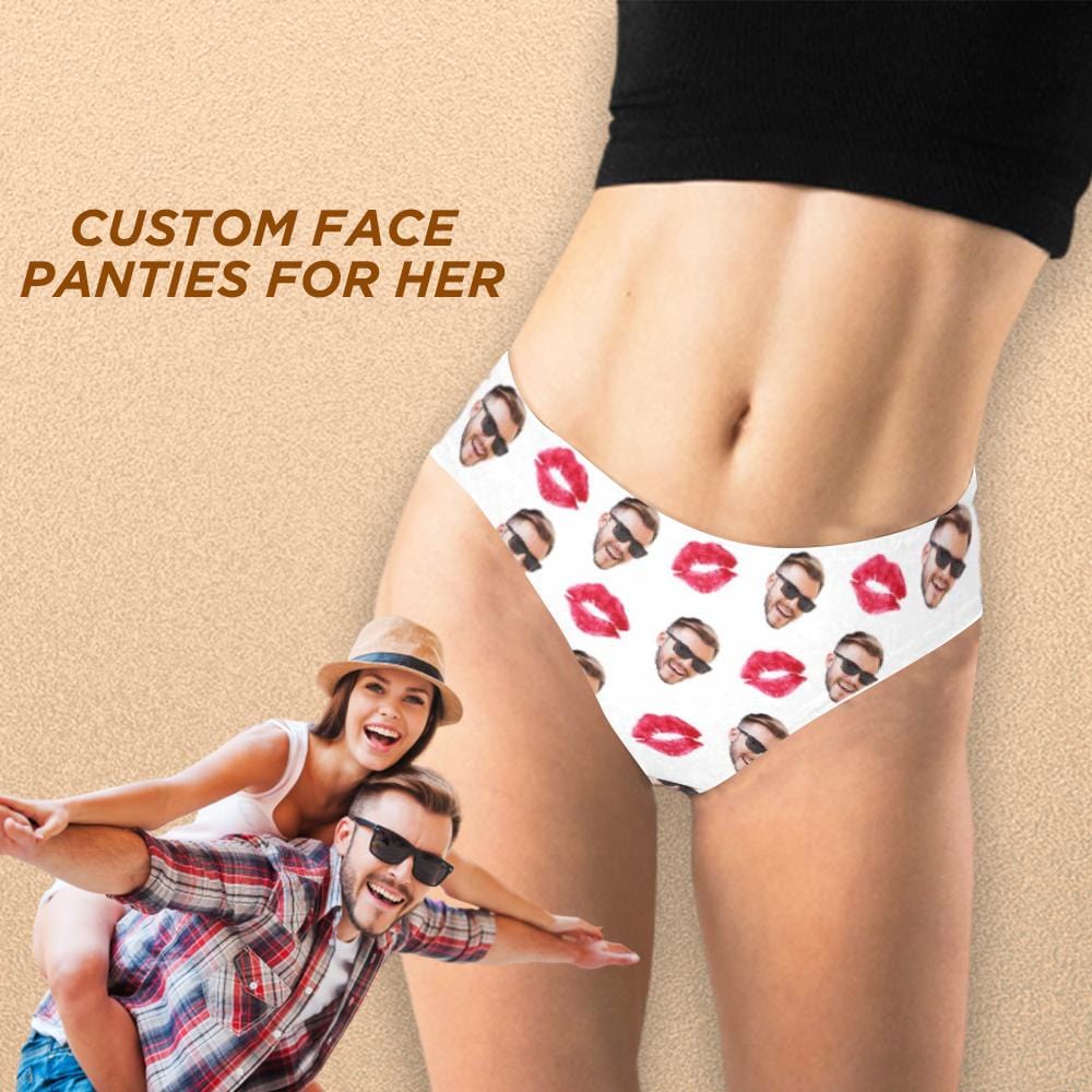 Custom Face Underwear Red Lips Women Thongs