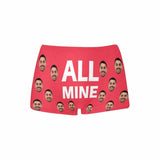 Custom Face Women's Underwear Personalized All Mine Women's Boyshort Panties Funny Lovers Gift