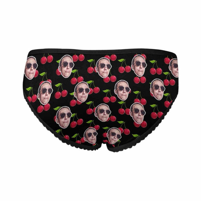 Custom Face Women's Underwear Personalized Cherry Women's High-cut Briefs Honeymoon Gift