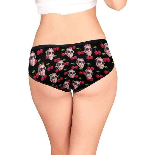 Custom Face Women's Underwear Personalized Cherry Women's High-cut Briefs Honeymoon Gift