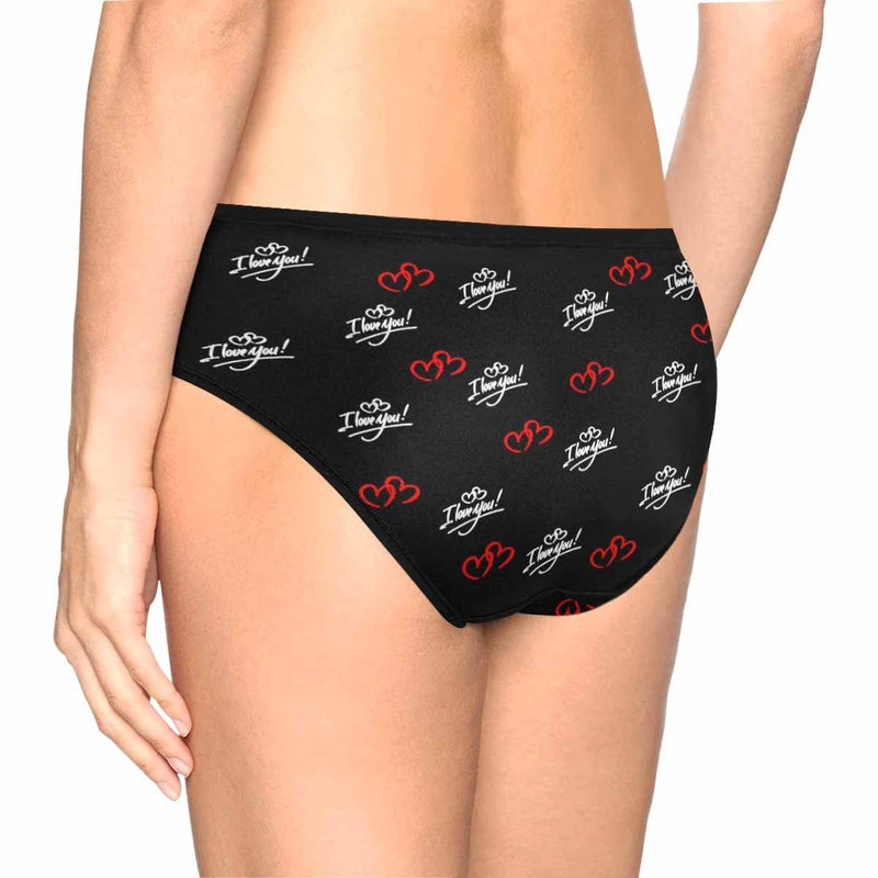 Custom Face Women's Underwear Personalized I Love You Women's High Waist Briefs Gift For Her