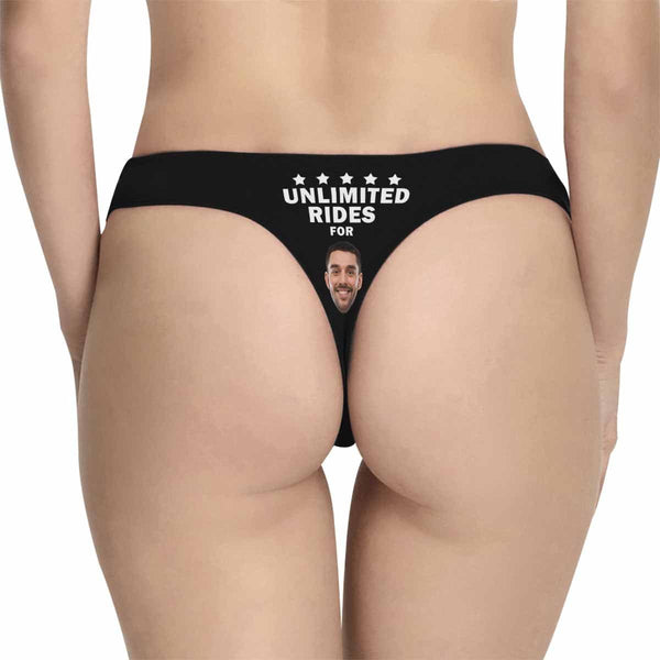 Custom Face Women's Underwear Personalized Lingerie Photo Unlimited Rides Women's Classic Thongs