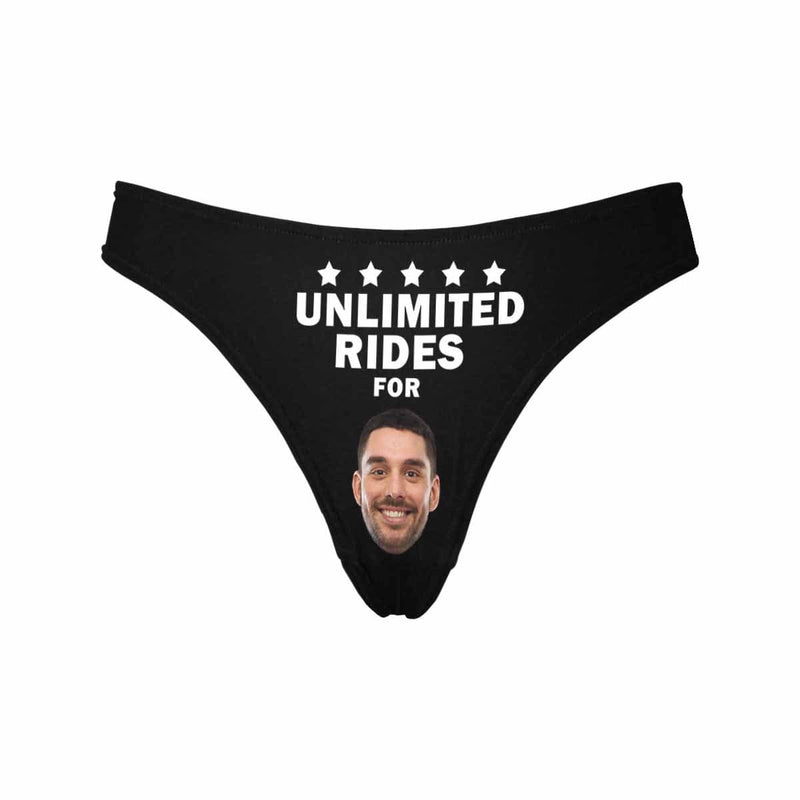 Custom Face Women's Underwear Personalized Lingerie Photo Unlimited Rides Women's Classic Thongs