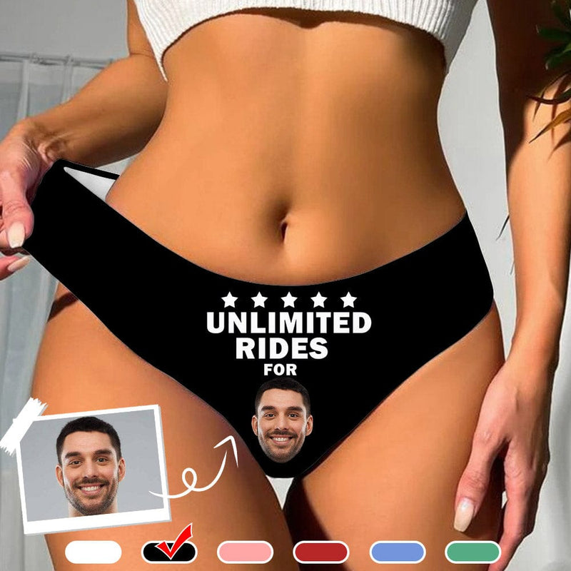 Custom Face Women's Underwear Personalized Lingerie Photo Unlimited Rides Women's Classic Thongs