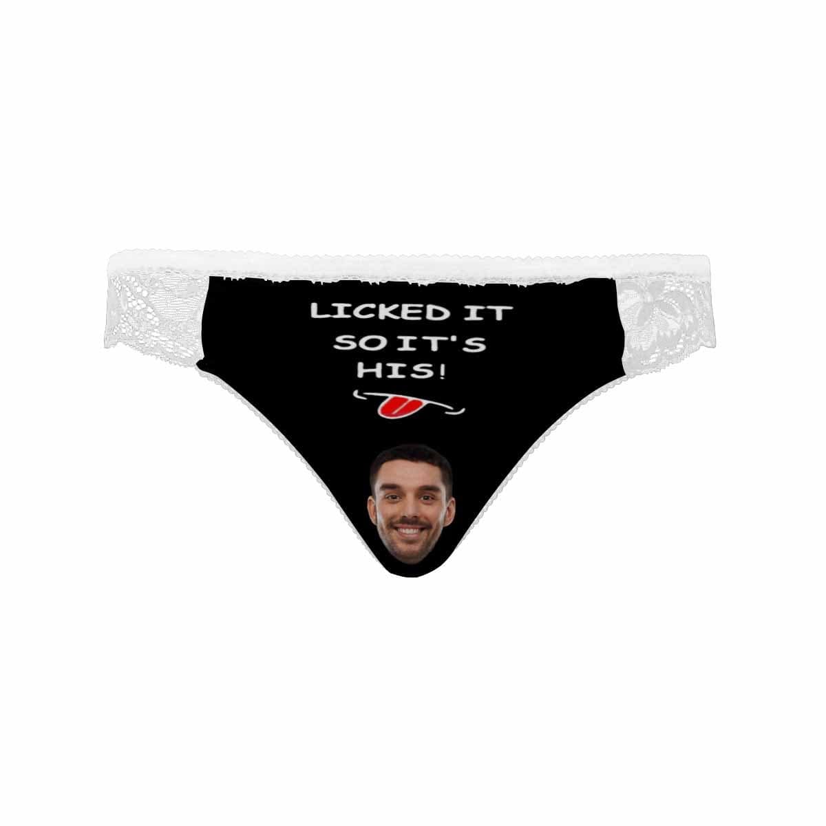 Custom Face Womens Panties Printed Sexy Licked It on Underwear Personalized Women&