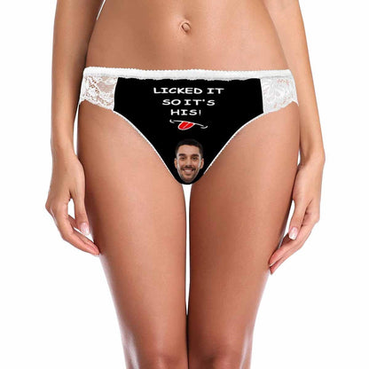 Custom Face Womens Panties Printed Sexy Licked It on Underwear Personalized Women&