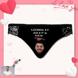 Custom Face Womens Panties Printed Sexy Licked It on Underwear Personalized Women's Lace Panty