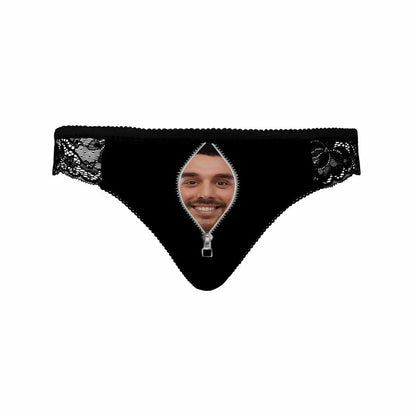 Custom Face Zipper Panties Personalized Photo Underwear Women&