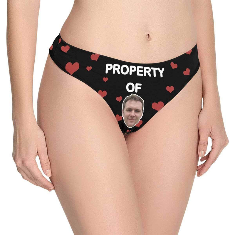 Custom Husband Face Women's Lingerie Design Black Background Property Underwear Personalized Panties Women's Classic Thongs