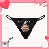 Custom Husband Face Women's Lingerie Design Black Background Property Underwear Personalized Panties Women's Classic Thongs