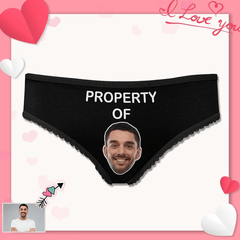 Custom Husband Face Women's Lingerie Design Black Background Property Underwear Personalized Panties Women's Classic Thongs