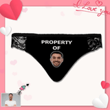 Custom Husband Face Women's Lingerie Design Black Background Property Underwear Personalized Panties Women's Classic Thongs