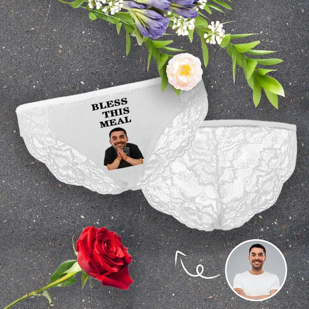 Custom Underwear Personalized Face Bless This Meal Women&