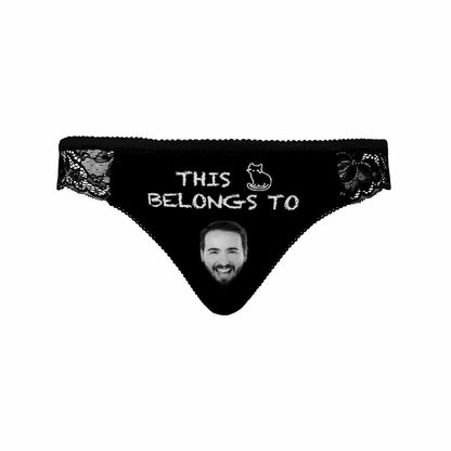 Custom Lace Underwear Personalized Face Cat Sexy Funny Panties Women&