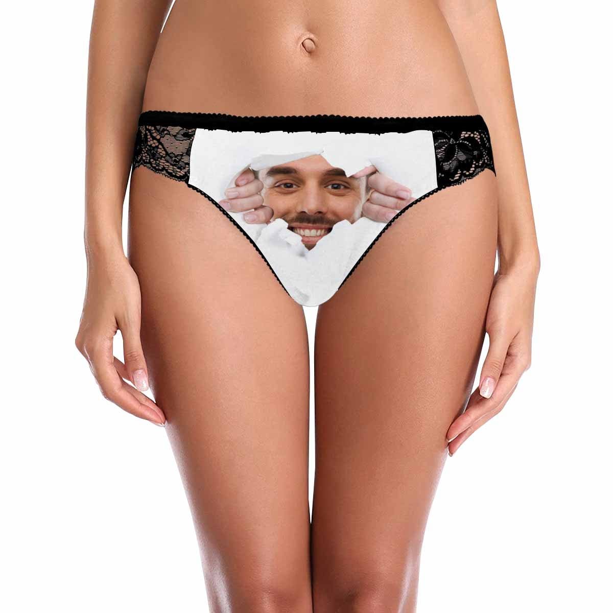 Custom Lace Underwear Personalized Face Tear Panties Sexy Funny Women&