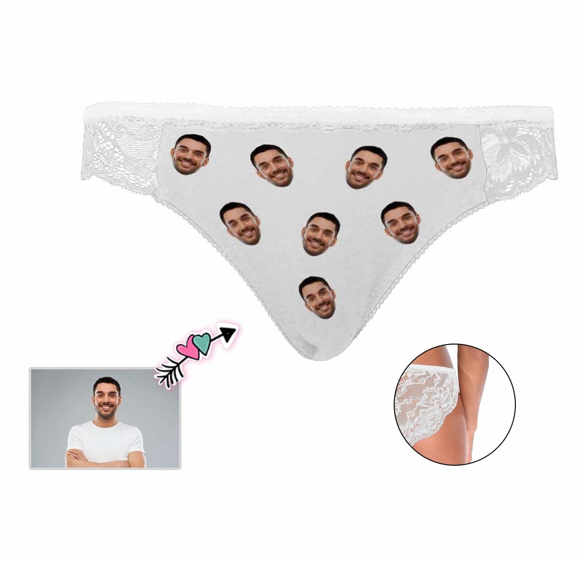 Custom Lace Underwear Personalized Face Women&