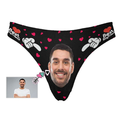 Custom Love Heart Underwear Personalized Best Boyfriend Face Lingerie Women&