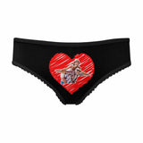 Custom Photo Love Underwear Personalized Couple Black Women's High-cut Briefs For Valentine's Day Gift