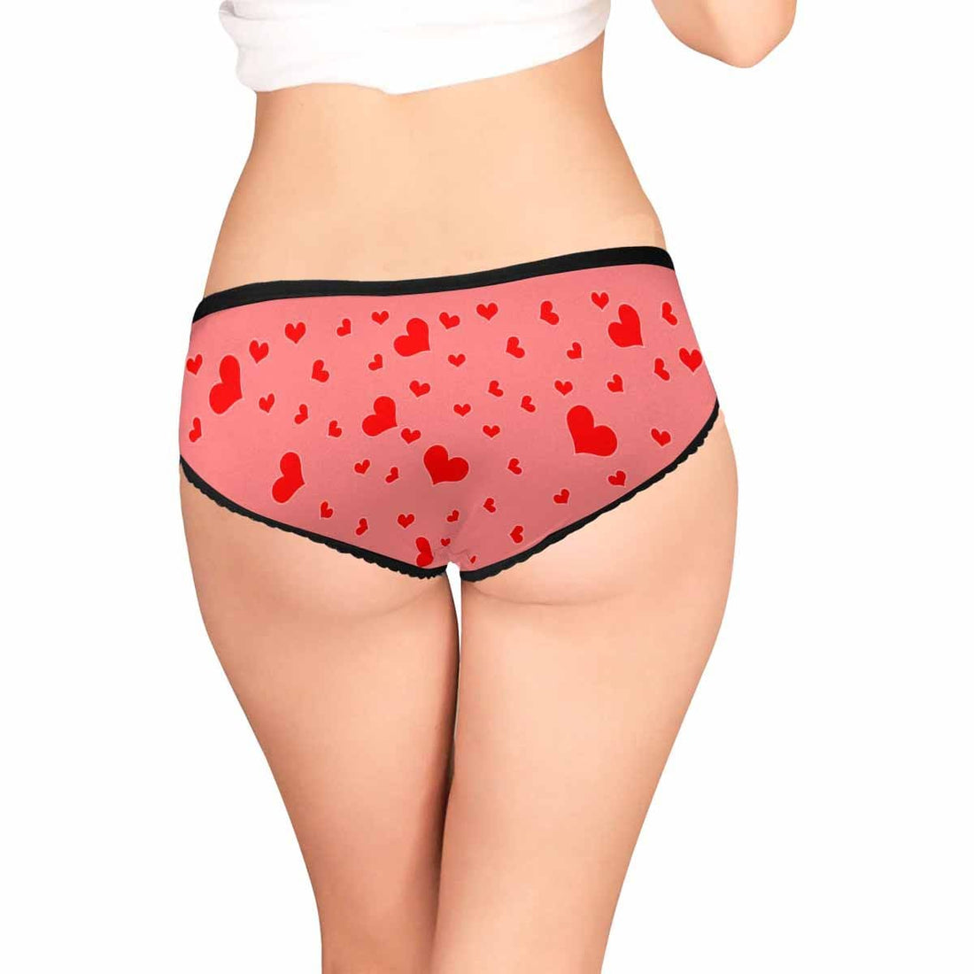 Custom Photo Underwear Personalized Couple Love Hearts Panties Women&