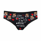 Custom Photo Underwear Personalized I love You Women's All Over Print High-cut Briefs Honeymoon for Her