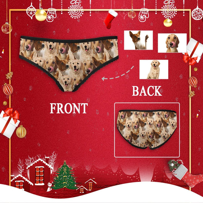 Custom Photo Women's Underwear Personalized Dogs Women's All Over Print High-cut Briefs