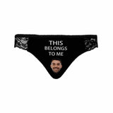 Custom Sexy Underwear Personalized Face Belongs Women's Lace Panty Funny Lovers Gift