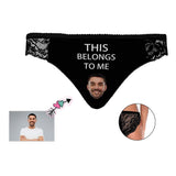 Custom Sexy Underwear Personalized Face Belongs Women's Lace Panty Funny Lovers Gift