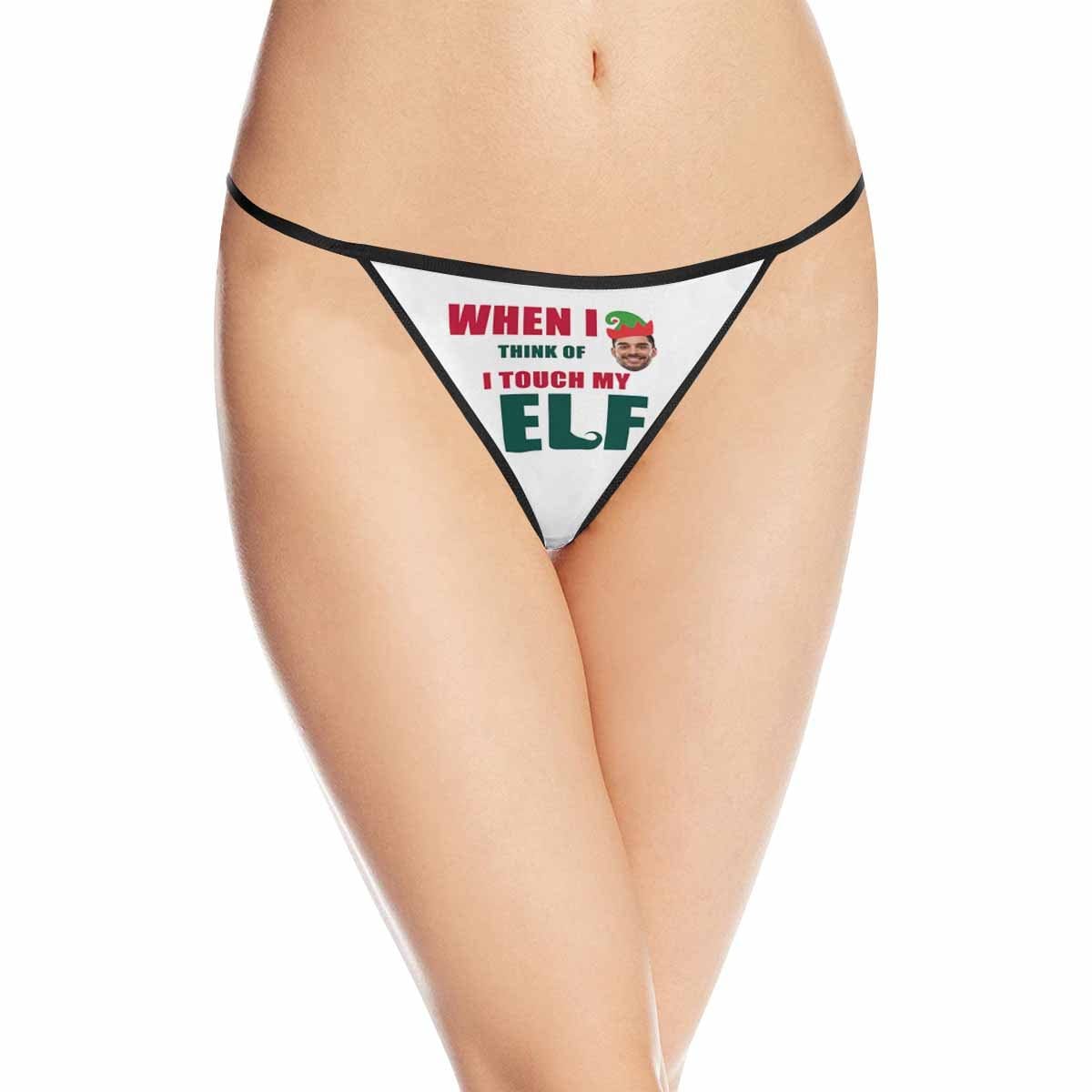 Custom Thongs Underwear with Face Personalized Touch My Elf Women&