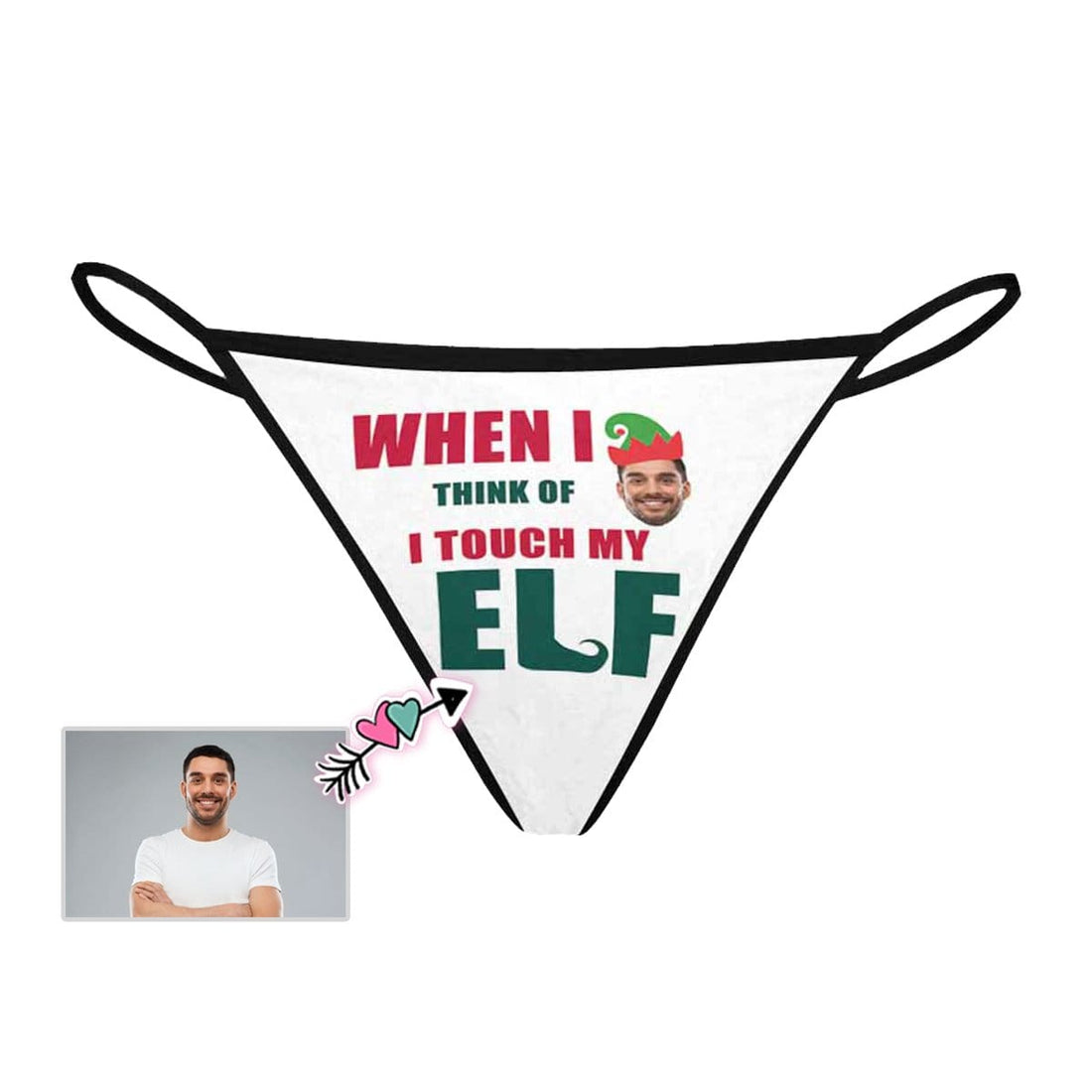 Custom Thongs Underwear with Face Personalized Touch My Elf Women&