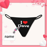 Custom Name Thongs Underwear Personalized I Love You G-String Panties