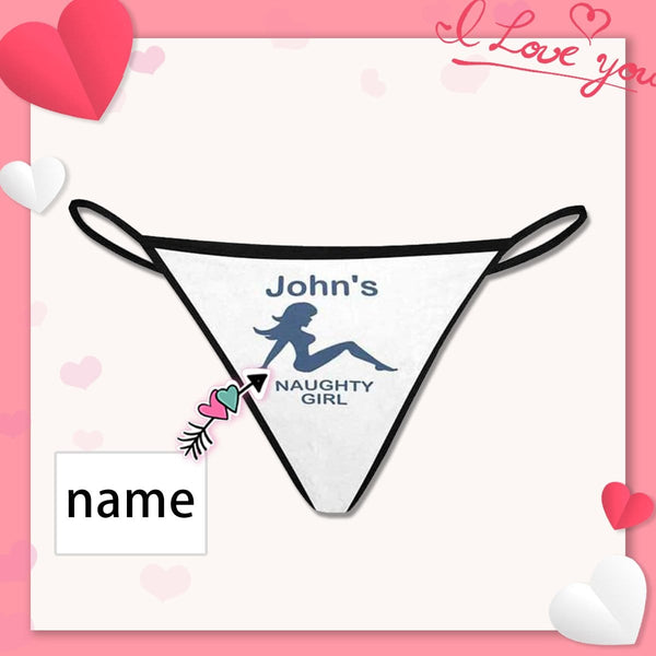 Custom Sexy Thongs T-Back Underwear Lover Face Womens G-String Panties