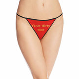 Custom Thongs Underwear with Text Personalized Your Dirty Women's G-String Panties Honeymoon Gift for Her