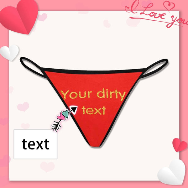 Custom Text Thongs Underwear Personalized Your Dirty G-String Panties