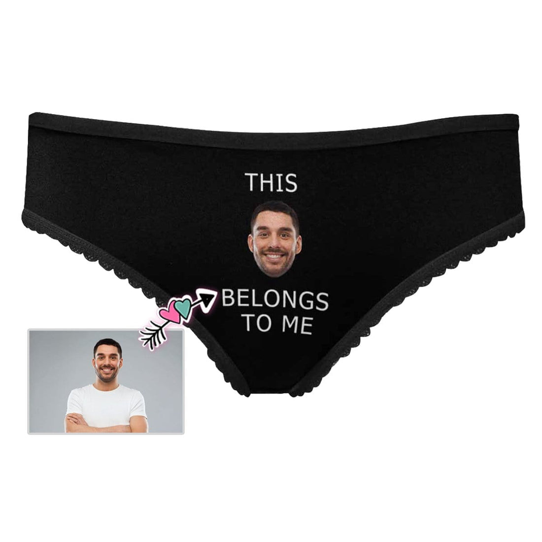 Custom Face Underwear Personalized Belongs To Me Women High-cut Briefs