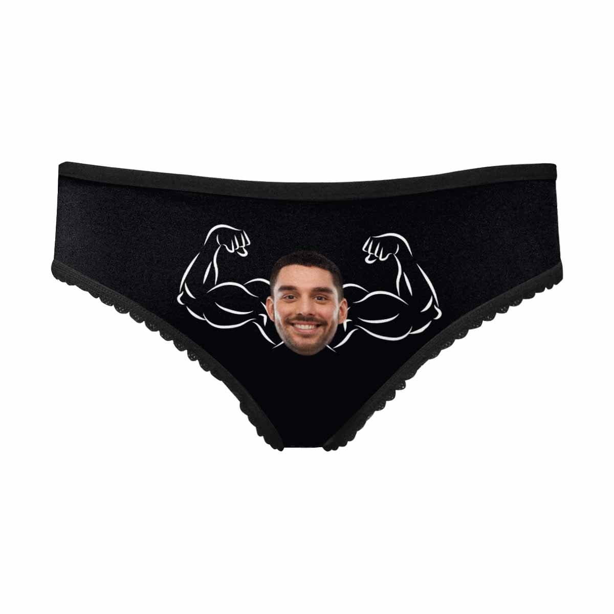 Custom Underwear with Face Personalized Husband Face Muscle Women&