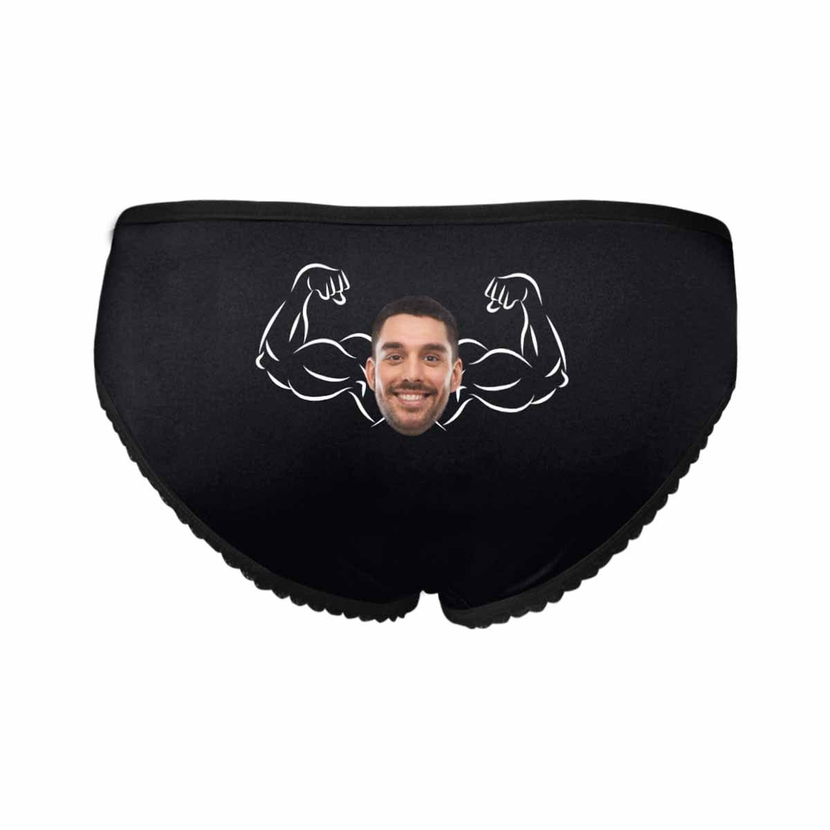 Custom Underwear with Face Personalized Husband Face Muscle Women&