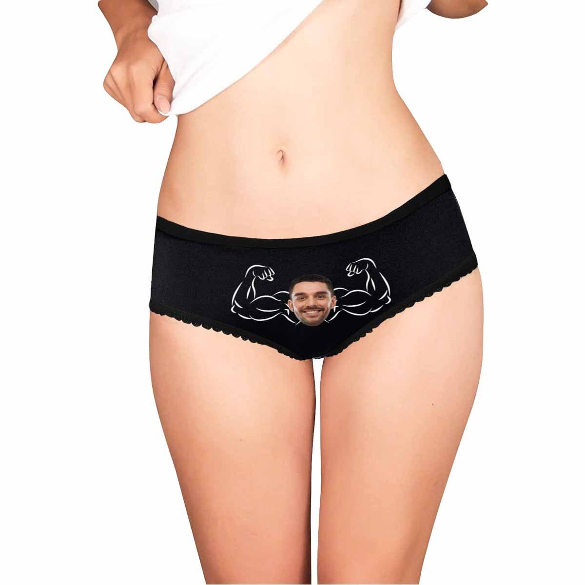 Custom Underwear with Face Personalized Husband Face Muscle Women&