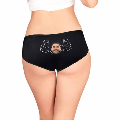 Custom Underwear with Face Personalized Husband Face Muscle Women&