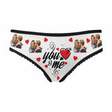 Custom You&Me Underwear Personalized Photo Women's All Over Print High-cut Briefs Wedding Gift for the Bride