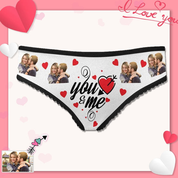 Custom You&Me Underwear Personalized Photo Women's High-cut Briefs