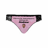 Personalized Bride Panties Custom Face&Name Property Women's Lace Panty Honeymoon Gift